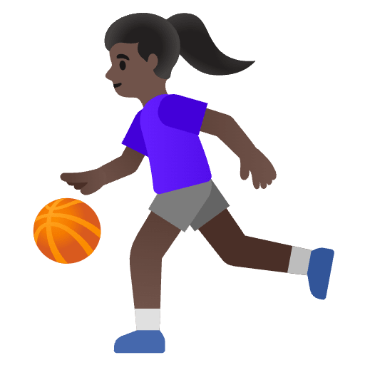 Woman Bouncing Ball Dark Skin Tone Emoji from Noto Emoji Set