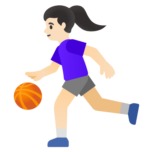 Woman Bouncing Ball Light Skin Tone Emoji from Noto Emojis Set