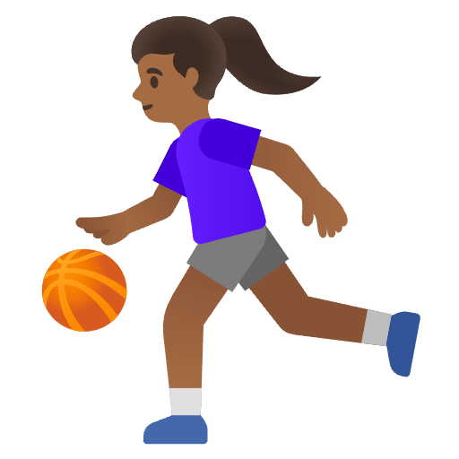 Woman Bouncing Ball Medium Dark Skin Tone Emoji from Noto Emojis Set