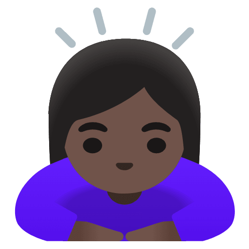 Woman Bowing Dark Skin Tone Emoji from Noto Emojis Set