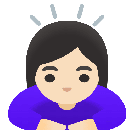 Woman Bowing Light Skin Tone Emoji from Noto Emojis Set