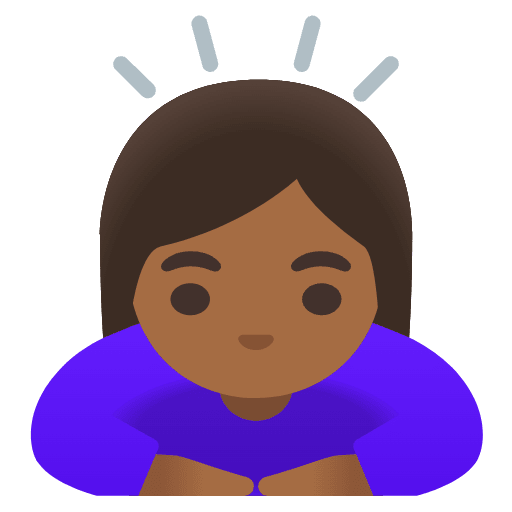 Woman Bowing Medium Dark Skin Tone Emoji from Noto Emoji Set