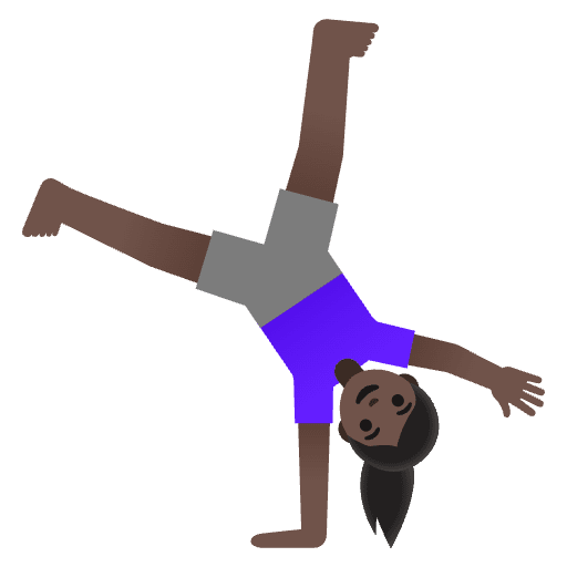 Woman Cartwheeling Dark Skin Tone Element from Noto Emojis Set