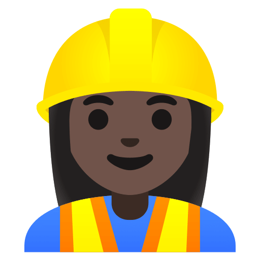 Woman Construction Worker Dark Skin Tone Element from Noto Emojis Set