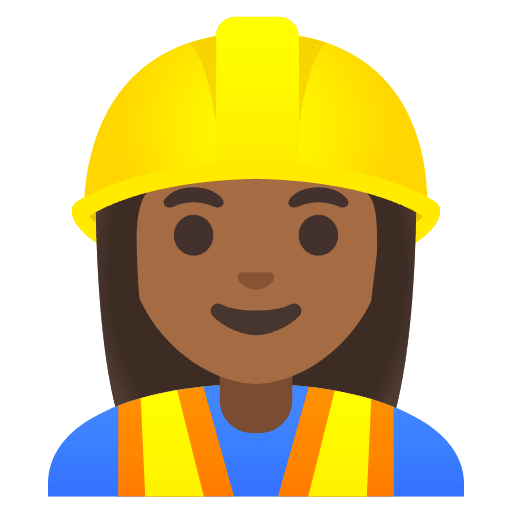 Woman Construction Worker Medium Dark Skin Tone Emoji from Noto Emoji Set