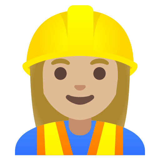 Woman Construction Worker Medium Light Skin Tone Emoji from Noto Emojis Set