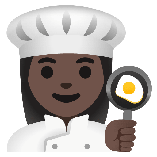 Woman Cook Dark Skin Tone Emoji from Noto Emoji Set