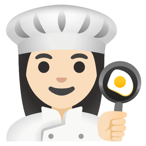 Woman Cook Light Skin Tone Element from Noto Emojis Set
