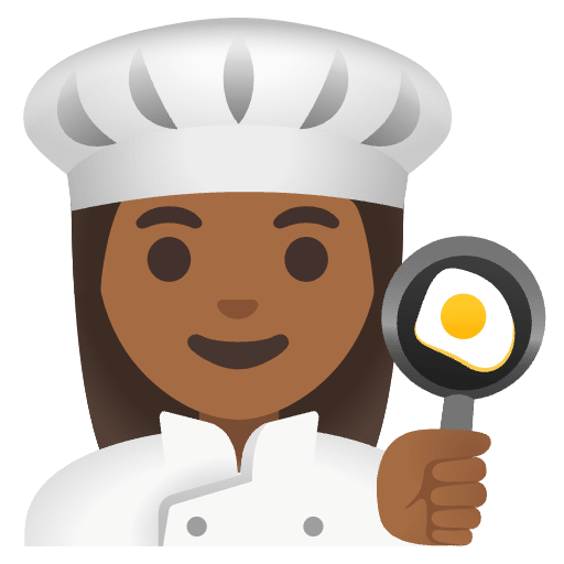 Woman Cook Medium Dark Skin Tone Element from Noto Emojis Set