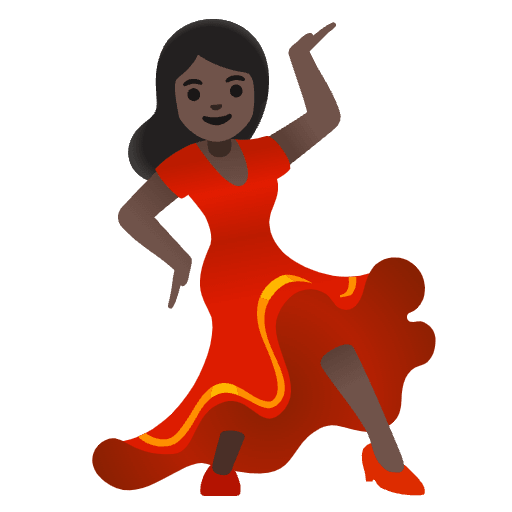 Woman Dancing Dark Skin Tone Emoji from Noto Emojis Set