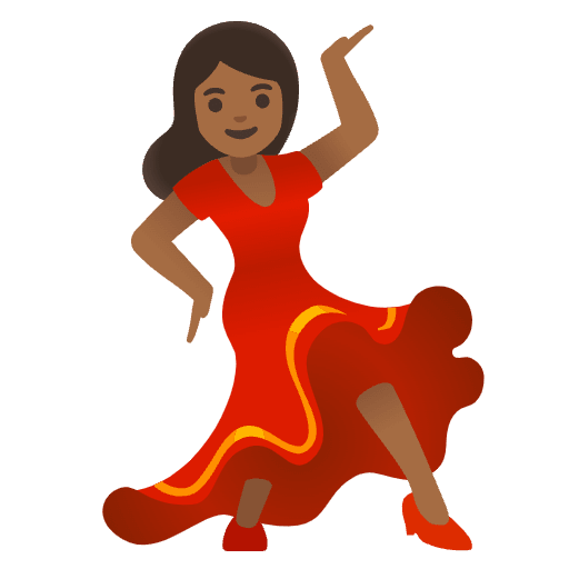 Woman Dancing Medium Dark Skin Tone Emoji from Noto Emojis Set