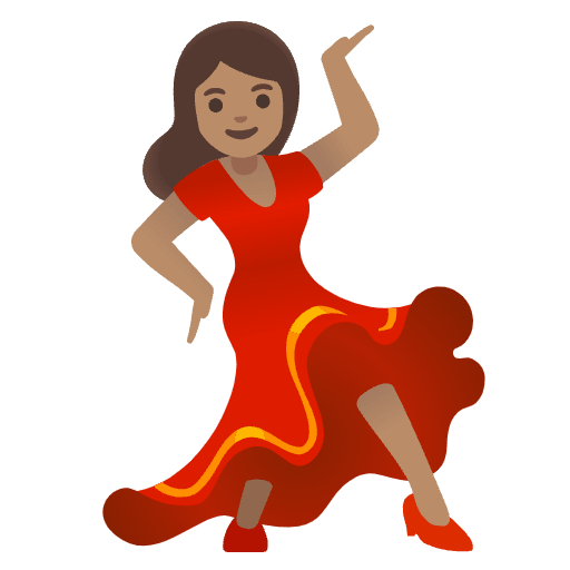 Woman Dancing Medium Skin Tone Emoji from Noto Emojis Set