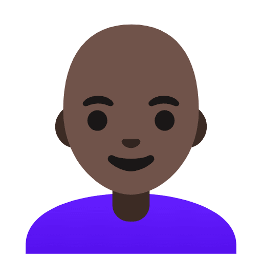 Woman Dark Skin Tone Bald Emoji from Noto Emoji Set