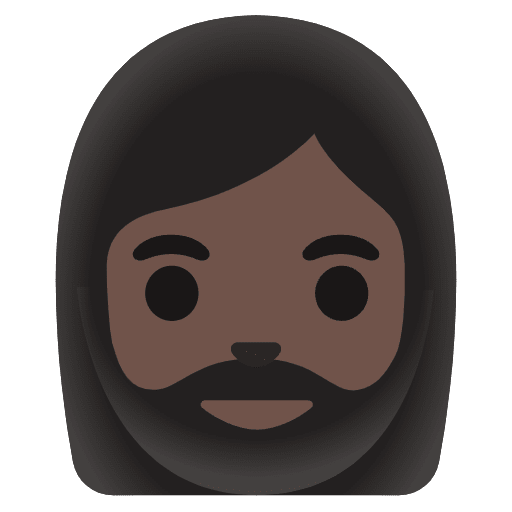 Woman Dark Skin Tone Beard Element from Noto Emojis Set