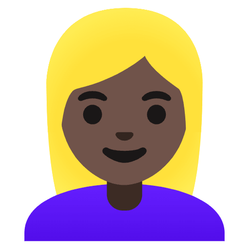 Woman Dark Skin Tone Blond Hair Emoji from Noto Emoji Set
