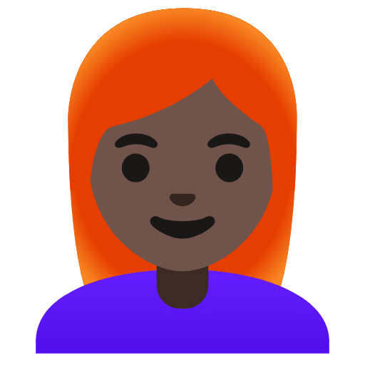 Woman Dark Skin Tone Red Hair Emoji from Noto Emojis Set