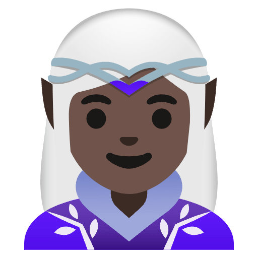 Woman Elf Dark Skin Tone Element from Noto Emojis Set