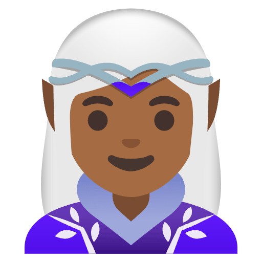 Woman Elf Medium Dark Skin Tone Emoji from Noto Emoji Set