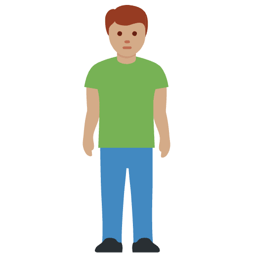 Man Standing Medium Skin Tone Emoji from Twemoji Emoji Set