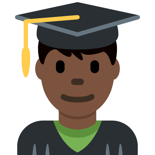 Man Student Dark Skin Tone Emoji from Twemoji Emoji Set