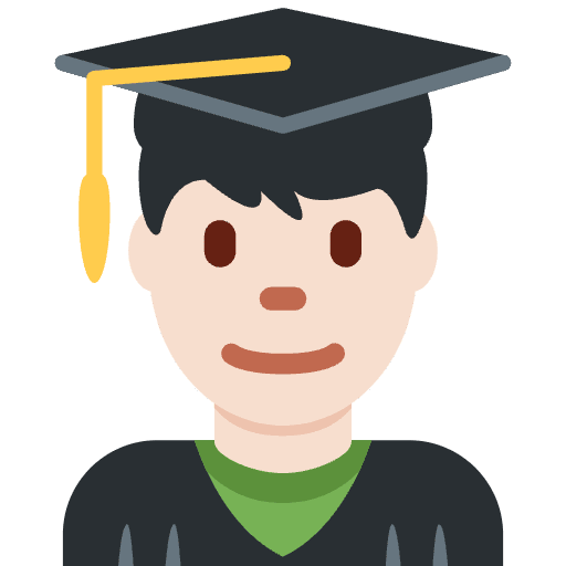 Man Student Light Skin Tone Element from Twemoji Emoji Set