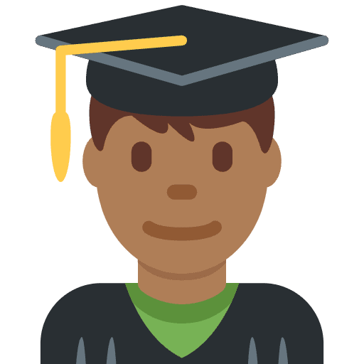 Man Student Medium Dark Skin Tone Emoji from Twemoji Emoji Set