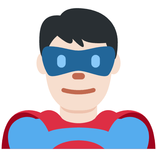 Man Superhero Light Skin Tone Emoji from Twemoji Emoji Set