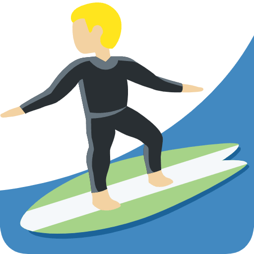 Man Surfing Medium Light Skin Tone Emoji from Twemoji Emoji Set
