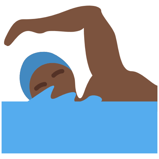 Man Swimming Dark Skin Tone Element from Twemoji Emoji Set