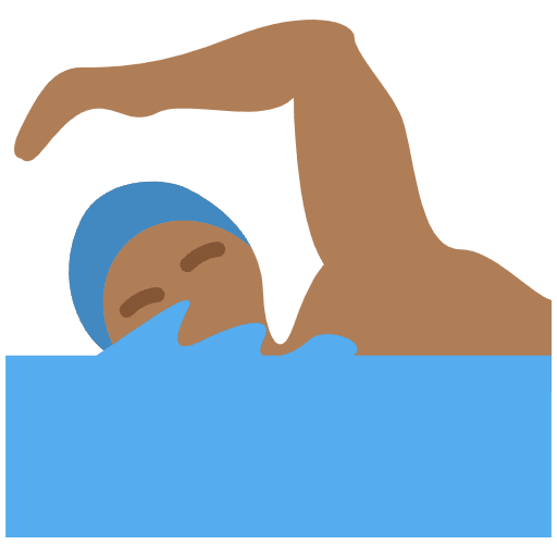 Man Swimming Medium Dark Skin Tone Element from Twemoji Emoji Set