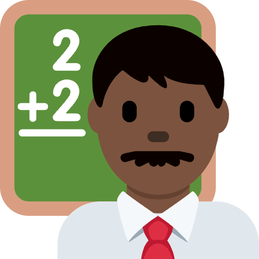 Man Teacher Dark Skin Tone Emoji from Twemoji Set