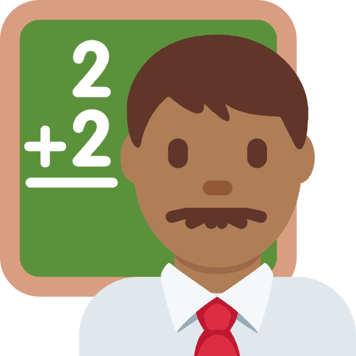 Man Teacher Medium Dark Skin Tone Emoji from Twemoji Emoji Set