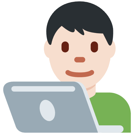 Man Technologist Light Skin Tone Emoji from Twemoji Set