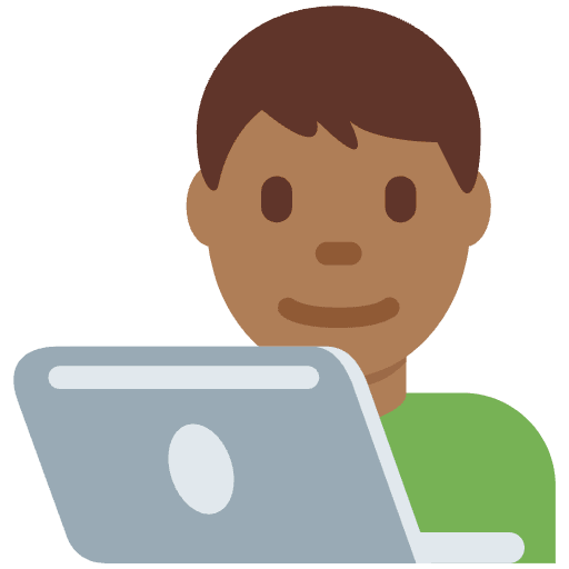 Man Technologist Medium Dark Skin Tone Emoji from Twemoji Emoji Set