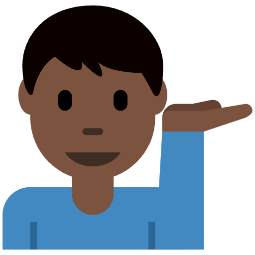 Man Tipping Hand Dark Skin Tone Emoji from Twemoji Emoji Set