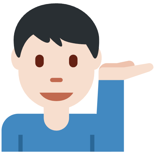 Man Tipping Hand Light Skin Tone Emoji from Twemoji Set