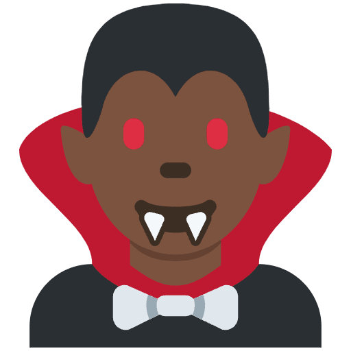 Man Vampire Dark Skin Tone Emoji from Twemoji Set