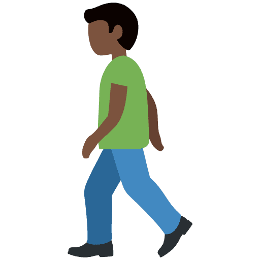Man Walking Dark Skin Tone Emoji from Twemoji Emoji Set