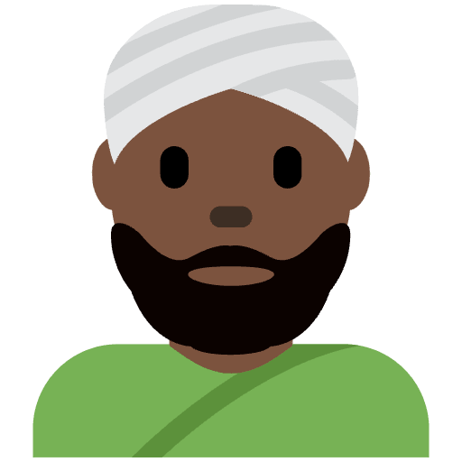 Man Wearing Turban Dark Skin Tone Element from Twemoji Emoji Set