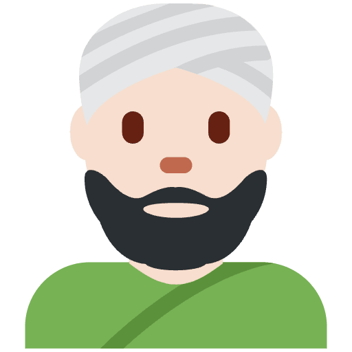 Man Wearing Turban Light Skin Tone Emoji from Twemoji Emoji Set