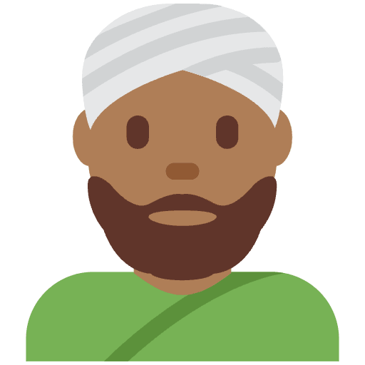 Man Wearing Turban Medium Dark Skin Tone Emoji from Twemoji Set