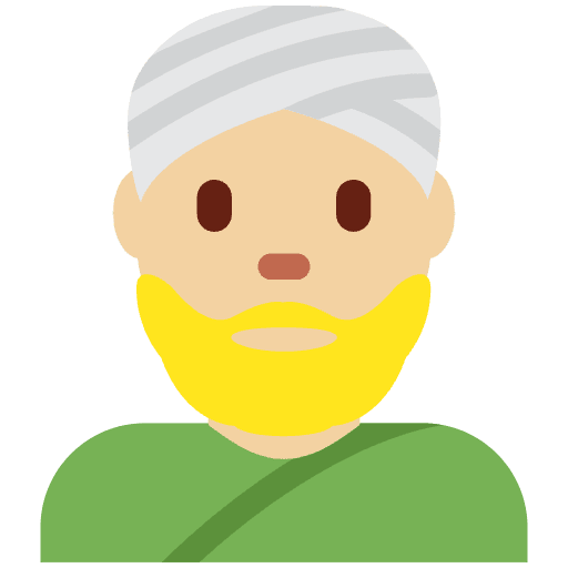 Man Wearing Turban Medium Light Skin Tone Element from Twemoji Emoji Set
