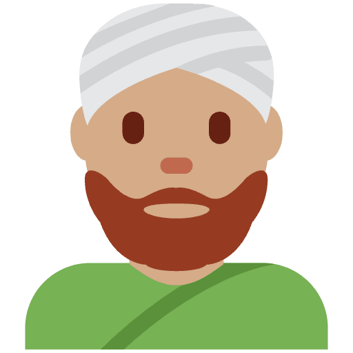 Man Wearing Turban Medium Skin Tone Emoji from Twemoji Emoji Set