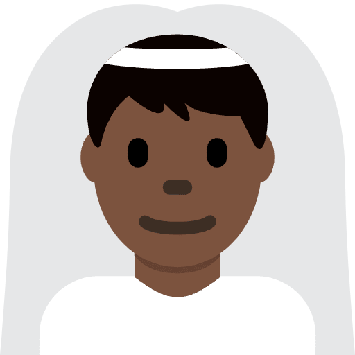 Man With Veil Dark Skin Tone Emoji from Twemoji Emoji Set