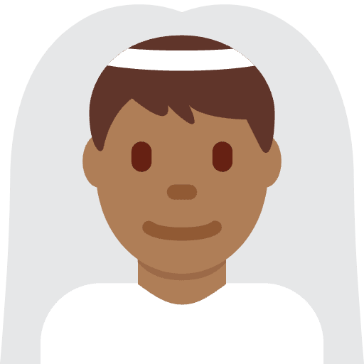 Man With Veil Medium Dark Skin Tone Element from Twemoji Emoji Set