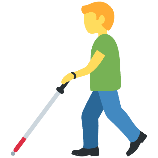 Man With White Cane Element from Twemoji Emoji Set
