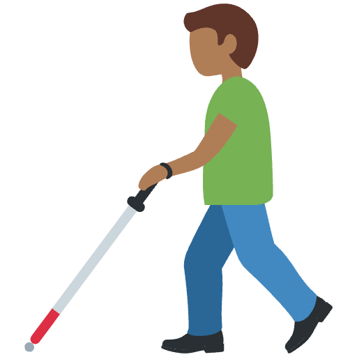 Man With White Cane Medium Dark Skin Tone Emoji from Twemoji Set
