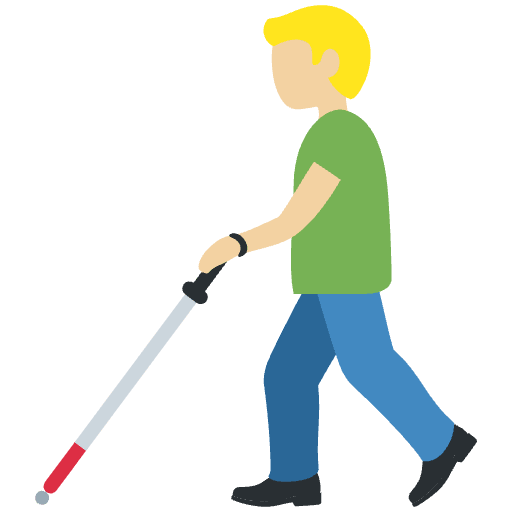Man With White Cane Medium Light Skin Tone Emoji from Twemoji Set