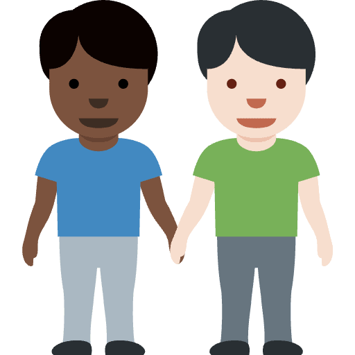 Men Holding Hands Dark Skin Tone Light Skin Tone Emoji from Twemoji Set