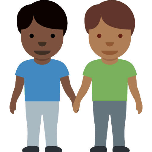 Men Holding Hands Dark Skin Tone Medium Dark Skin Tone Emoji from Twemoji Set